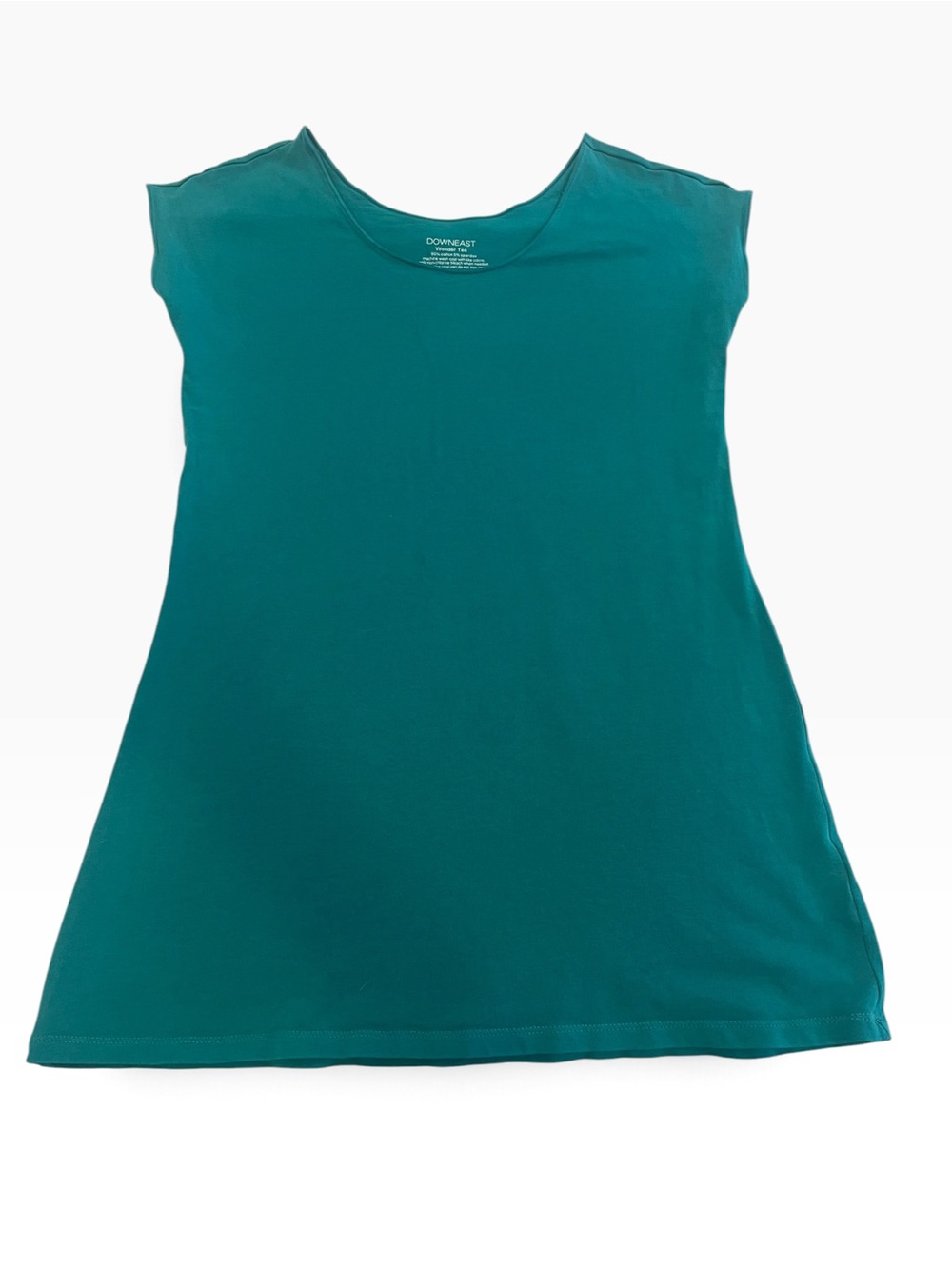 🖤 Downeast Wonder Tee Large | Teal Longline Layering Top